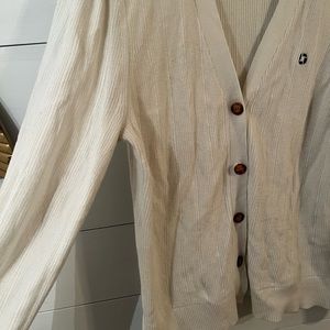 Chase cream sweater with wooden buttons